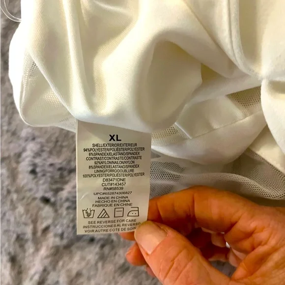 NWT Xtraordinary White Bodycon Mini Dress, Sheer Mesh Back, XL Juniors, 8 womens - Picture 13 of 16